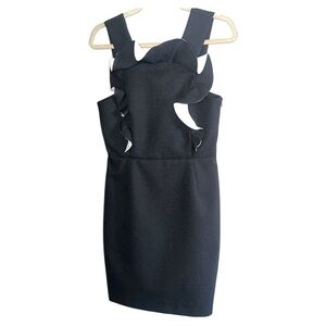 Claudie Pierlot Reglisse Bis Black Ruffle Cocktail Mini Dress Size 38 US 6‎